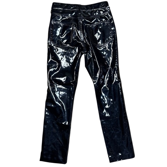 SIMON MILLER Patent Faux Leather Pants 26 Black Goth Dark Romantic Wet Look - Picture 6 of 15